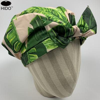 China Viable Custom Luxury Reusable Shower Cap For Women Shower Hats For Long Hair Bath Cap Waterproof Turban for sale