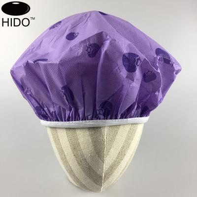 China Customized Viable All Over Print Waterproof Nonwoven Disposable Shower Cap for sale