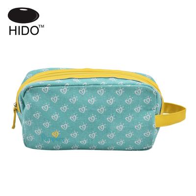 China Eco Friendly Custom Printed Poly Canvas Dopp Kit Cosmetic Makeup Bag for sale