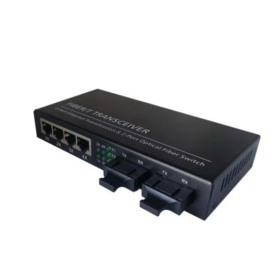 China FTTH ND-920-2FX4TX-SC 1000M Fiber Optic Port SC/FC/ST Fiber Optic Media Converter for sale