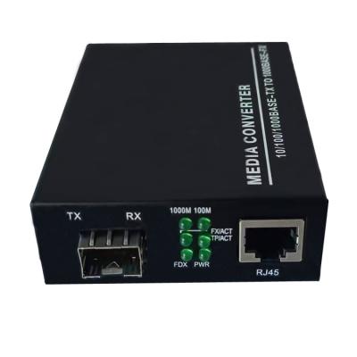 China FTTH rj45 low price 10/100/1000M gigabit fiber to SFP media converter 1 SFP 1 ethernet rj45 for sale