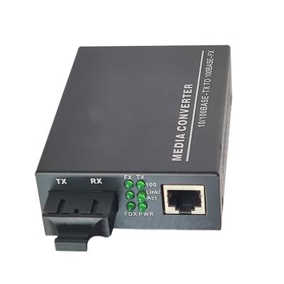 China FTTH Giga 10/100/100M Smart Fiber Media Converter Optical to RJ45 Converter Singlemode Dual Fiber 20k for sale