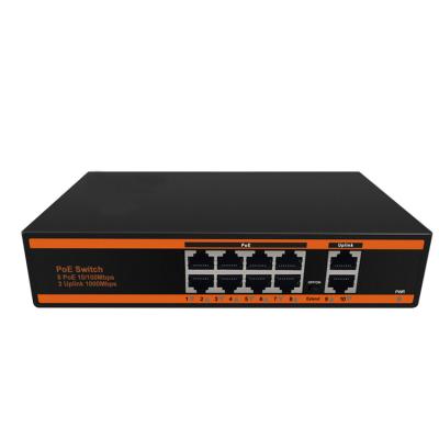 China 2021 Hot Selling POE Gigabit Ultra-Fast Broadband Include 8 POE Ports Network Switch and 2 Gigabit Uplink 10/100/1000Mbps Ports for sale