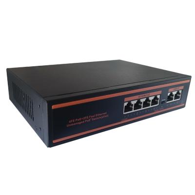 China Uplink 100M PoE With Port 4 Poe Network Switch And 2 POE Price 6 Ports Good Switch for sale