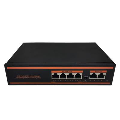 China Port 4 PoE Ethernet Switch Fast Port Se-PoE Switch with 2 Uplink Fast Ethernet PoE Switch for IP Cameras for sale