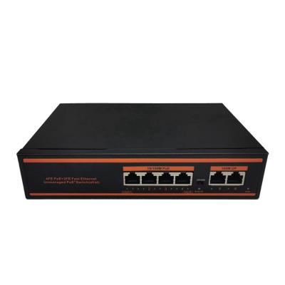 China Best Selling Industrial POE Grade Cascading Supply 30W Fiber 4PoE+2FE Converter Output Power And Wide Temperature Network Switch for sale