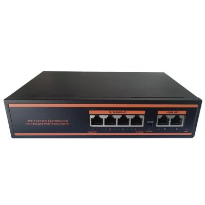 China POE ODM/OEM 4 Port 100M POE Network Switch With 2 Port 100M Uplink Port Network for sale