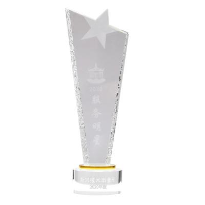 China Global Business 3D Awards Engrave K9 Crystal Trophy for sale