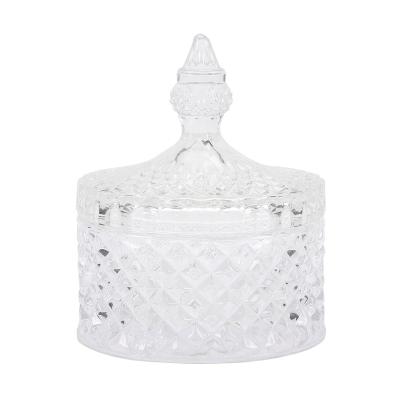 China Weddings Castle Candy Jar With Glass Crystal Box Candle Container for sale