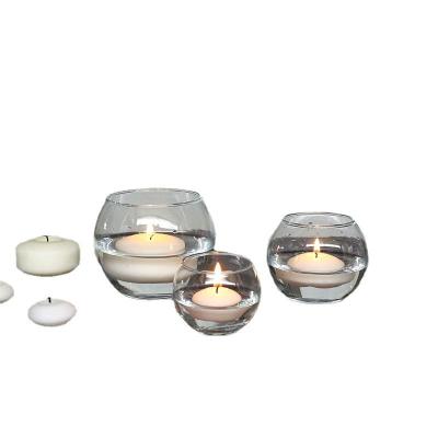 China Ornaments Dinner Decoration Candle Transparent Clear Solid Glass Crystal Jar for sale