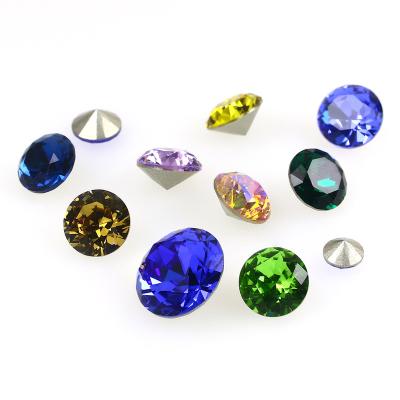 China Europe headed K9 crystal glass bottom rhinestones round kit clothing accessories colored stickers for sale