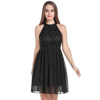 China FBA Service MXN-2128 Breathable Wholesale Lace Tops FBA Amazon Halter Dress Feminine Colored Women Dress for sale