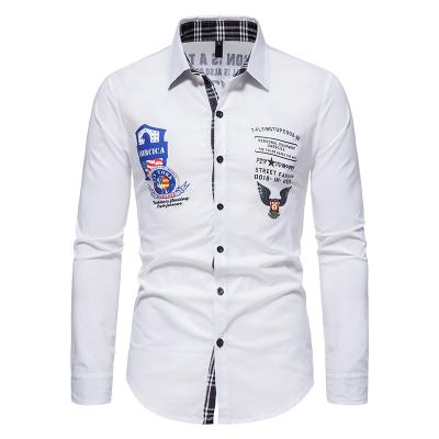 Cina Dropshipping Anti-pilling Mens Shirts Long Sleeve Casual Shirts Slim Fit For Men in vendita