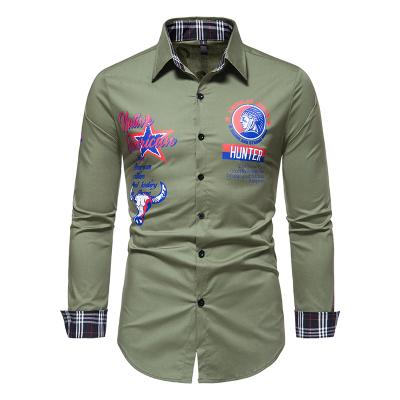 China High Quality Cotton Men's Casual Shirts 100% Anti-pilling Long Sleeve Shirt For Men for sale