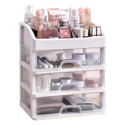 China Plastic Transparent Type Cosmetic Storage Box Dresser Skin Care Products Drawer Box Viable Desktop for sale