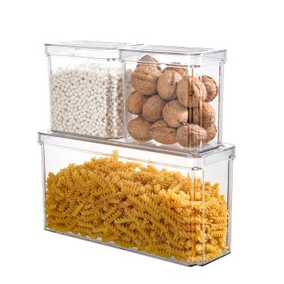 China Modern Plastic Transparent Food Storage Container Set Food Container Refrigerator Container for sale