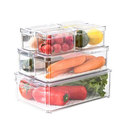 China Modern Food Storage Container Set Container Plastic Transparent Pantry Refrigerator Airtight Food Container for sale