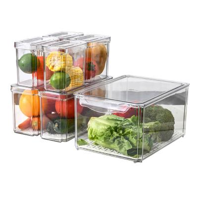 China Modern Food Storage Container Set Container Plastic Transparent Pantry Refrigerator 7pcs Airtight Food Container for sale