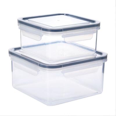 China Modern Square Stackable Transparent Sealed Type Food Container Refrigerator Kitchen Storage Gland Box for sale