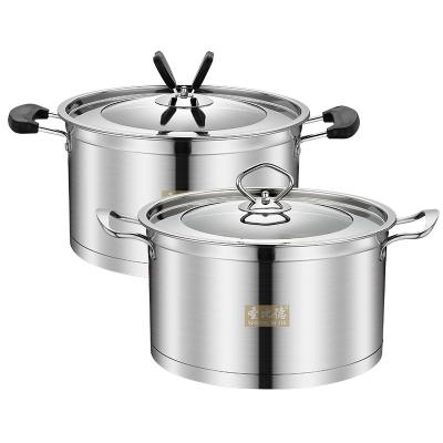 China Sustainable Right Angle Soup Pot European Stainless Steel Double Ear Pot for sale