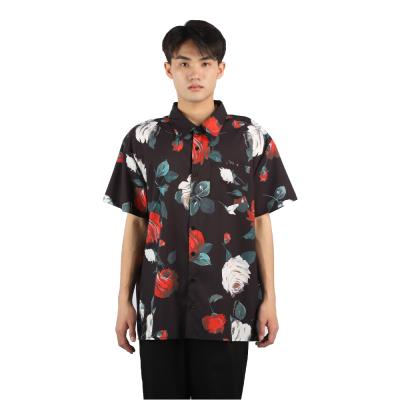 China Anti-pilling Classic Style Printing Short Sleeve Men's Hawaiian Button Down Floral Shirts for sale