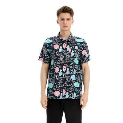 China Wholesale Anti-pilling ODM Stylish Custom Printed Party Wear Mens Short Sleeve Shirts for sale