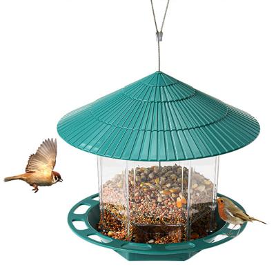 China Viable pet supplies plastic hanging bird feeder container bird feeder mangiatoia by uccelli waterproof outdoor bird feeder for sale