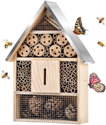 China Bamboo Multi Butterfly Ladybugs Insect Habitat Wholesale Sustainable Natural Materials Outdoor Hanging Wooden Bee House for sale