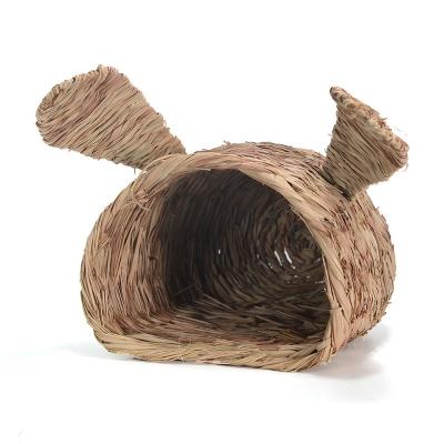 China Straw Seagrass Typha Rabbit House Hay Mat Gerbil Chinchilla Guinea Pig Small Pet Nest Pet Nest Chew Grass Viable Woven Animal House for sale