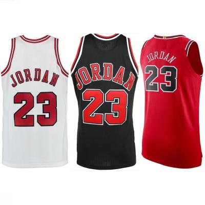 China Custom Stitched Regression Old Retro #23 Michael Antibacterial White Black Red Jerseys Shirts Wear Basketball Jerseys for sale