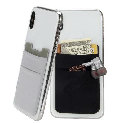 China Eco Friendly Dual Pocket Gecko Phone Wallet - Adhesive Smartphone Card Holder - Cell Phone Pocket - Mobile Stick On Lycra Pouch by Gecko for sale