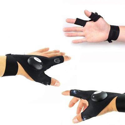 China China Supplier LED Breathable Flashlight Fingerless Gloves For Repairing, Working In Dark Places, Fishing, Camping for sale