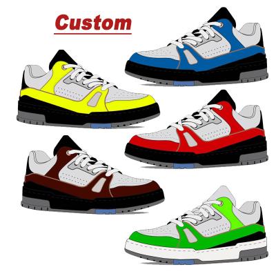 China Unisex Basketball Shoes Sports OEM Designs Personal Shoes Customized Retro Og High Top Genuine Manufacturer Men Leather Sneakers Custom Shoes 1 for sale