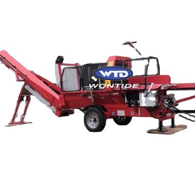 China Farms Wontide 12 Ton Electric Hydraulic Feeding Firewood Processor Wood Processor for sale