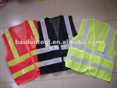 China 100% Polyester Mesh Net Type Black Safety Vest With Pockets And Zipper Fabric Reflective Type Motorcycle Safety Vest for sale