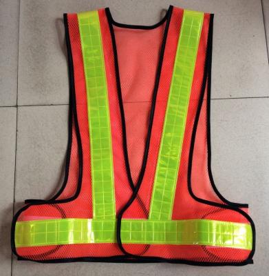 China Light-Weighted Mesh Motorcycle Reflective Road Safety Vest V-Shape for sale