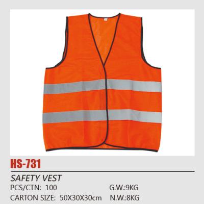 China Fabric Type Safety CE EN ISO 20471orange Reflective Vest HS731 for sale