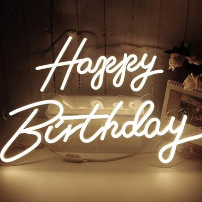 China Custom LANDSCAPE Happy Birthday LED Neon Light Acrylic Open Sign Letters for sale