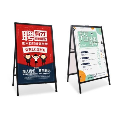 China Portable Custom Portable Metal Display Racks Single / Double Side Frame Sign Holder Sidewalk Sign Sidewalk for sale