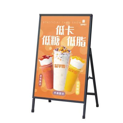 China 60x80 60x90 Shopping Mall Promotion Iron Folding Display Rack Shelf Rack Poster Stand Single/Double Sided Portable for sale