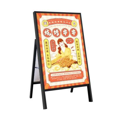 China Iron Portable Windproof Poster Stand Single Sided Portable Billboard Display Stand Folding kt Board Floor Poster Rack for sale