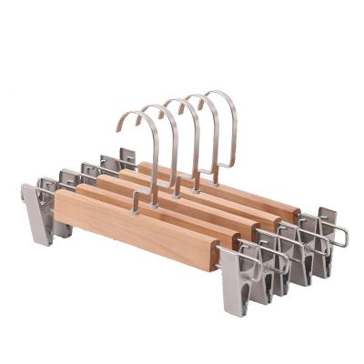 China Factory price eco-friendly material hot sales solid wood hanger designed for wooden pants laundry hanger for sale