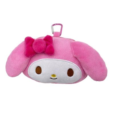 China Custom Cute Japan Sanrio Series Japan Style Melody Pink Zipper Bag Coin Purse OEM Cartoon Image Plush Toys Doll Jewelry Box for sale