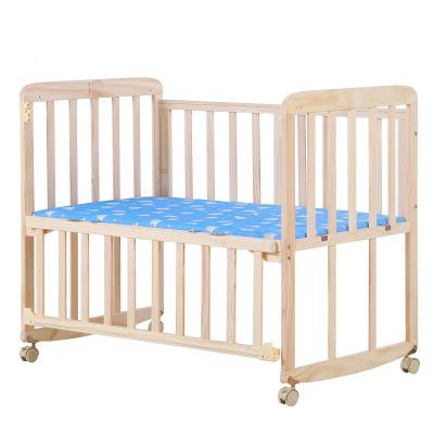 China Multi-Functional Multi-Function Solid Wood Hutch Solid Wood Baby Crib With Universal Wheel for sale