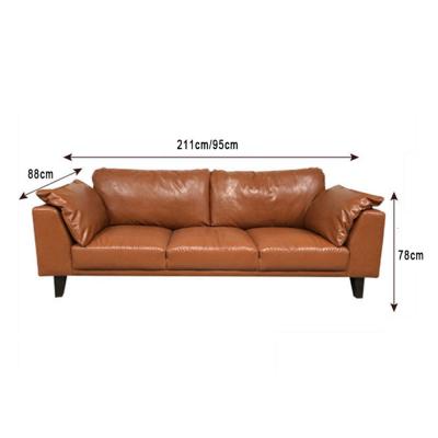 China Retro Durable Modern Nordic Red Leather Sofa Oil Wax Furniture Leather Sofa Business For Office Living Room for sale