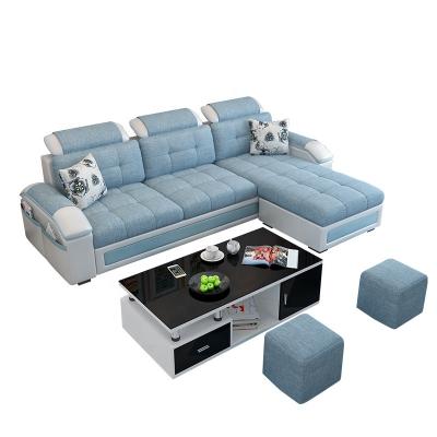 China Extended Sofa Room Furniture Combination With Coffee Table Sofa Gray Fabric Sofas For Living Modular Corner for sale