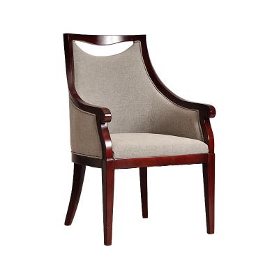 China Xiaopin Furniture Wholesale Solid Wood Commercial Upholstered Leisure Hotel Wooden Chairs for sale