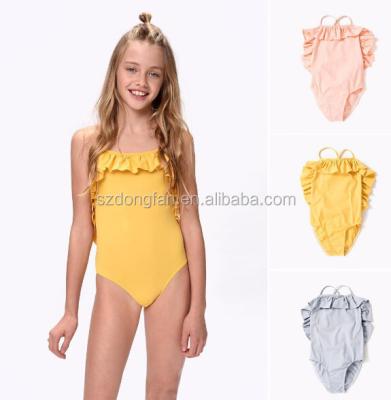 China Wholesale Non-Toxic One Piece Swimsuit Ruffle Girl Swimwear With Your Logo for sale