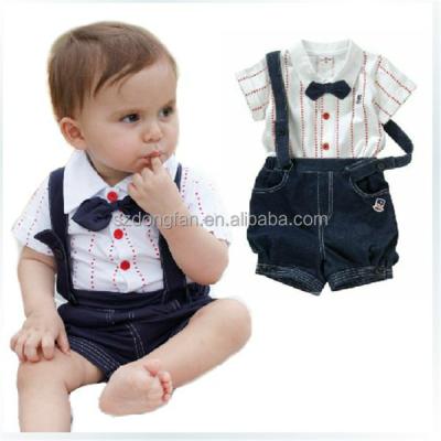 China 100% cotton baby boy clothes kids jeans romper playsuits jumpsuit high quality newborn baby clothes and T-shirt custom made 2016 for sale