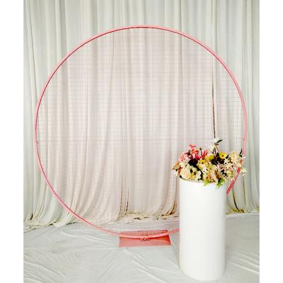 China 2023 Waterproof CIA Style Gold Wedding Metal Arch Frame Around Mesh Backdrop For Wedding Backdrop Decorations for sale